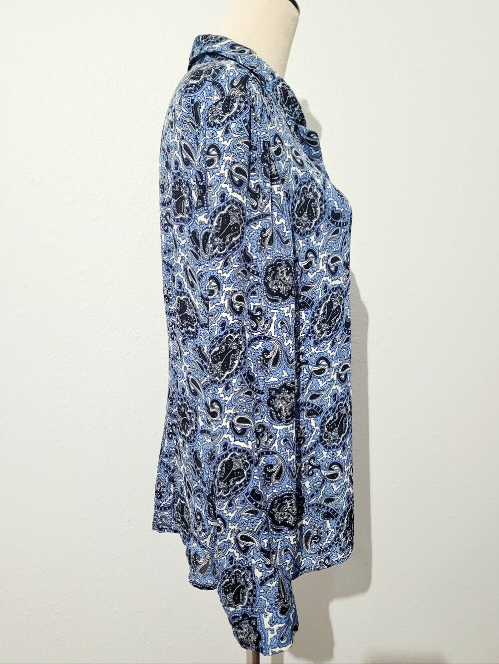 Michael Kors 100% Silk Paisley Button Front Blouse Women’s Size 14 Office Career - Picture 4 of 14
